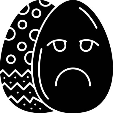 Paskalya yumurtası simgesi, basit vektör çizimi izole edildi