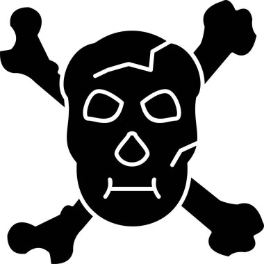 skull with bones on a white background