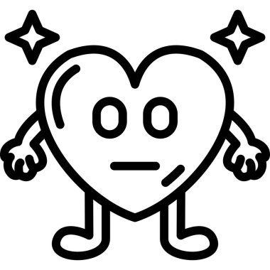 Kalp ikonu vektör illüstrasyonu