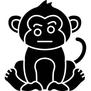 bebek maymun simgesi, basit vektör çizimi