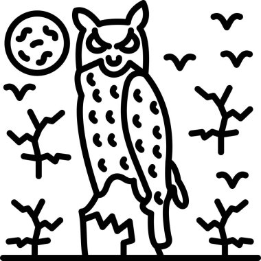 Baykuş simgesi, vektör illüstrasyonu