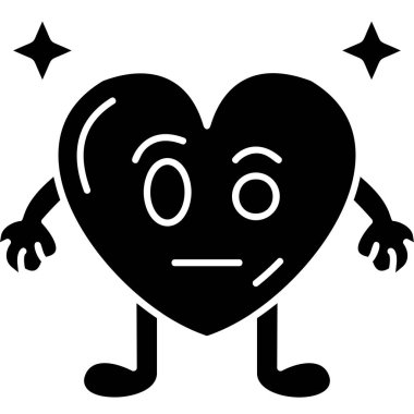 Aşk sembollü kalbin vektör illüstrasyonu