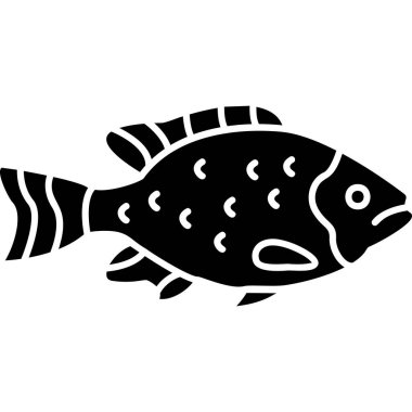Vektör balık silueti çizimi. siyah ve beyaz resimleme