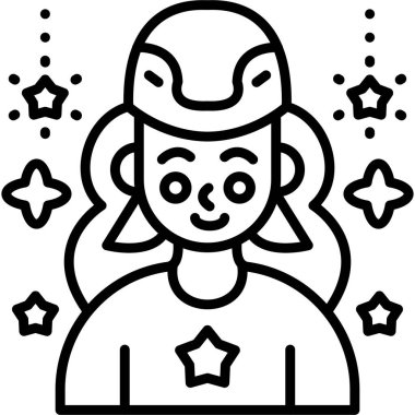 Yıldızlı bir kızın vektör çizimi