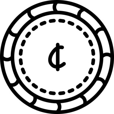 Kumarhane çipi ikonu. Beyaz arkaplanda izole edilmiş web tasarımı için kumar çipi vektör simgesi