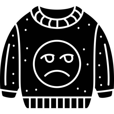 Sakallı, örgü süveter giyen üzgün çocuk. vektör illüstrasyonu