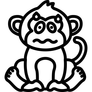 maymun simgesi, basit vektör illüstrasyonu
