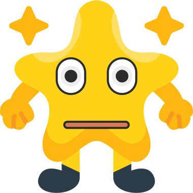 Sevimli çizgi film sarı canavarı. Beyaz arkaplanda izole edilmiş vektör illüstrasyonu.