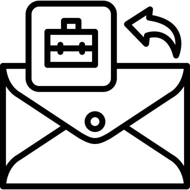 e-posta zarfı simgesi ana hat biçiminde