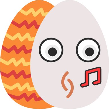 Paskalya yumurtası simgesi, vektör illüstrasyonu