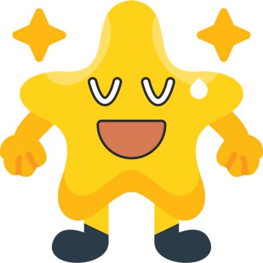 sevimli sarı canavar karakter vektör çizimi tasarımı