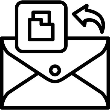 e-posta zarfı simgesi ana hat biçiminde