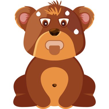 Kahverengi gözlü, kahverengi fiyonklu sevimli kahverengi oyuncak ayı.