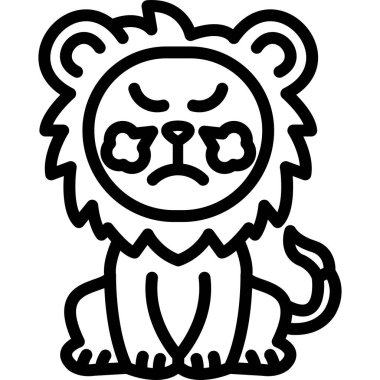 Kızgın aslan simgesi, özet biçimi