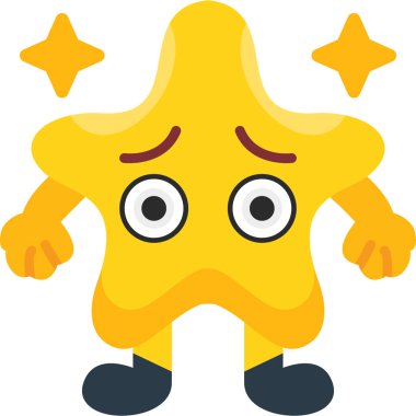 Gülümseyen bir yıldızın sevimli çizgi film karakteri