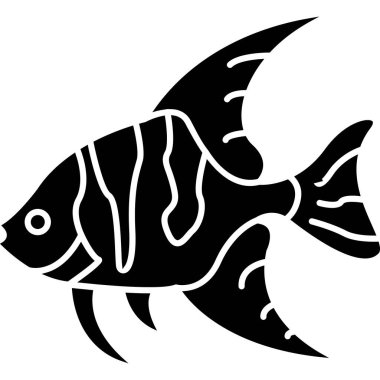 Beyaz arka planda balıklı siyah siluet. vektör illüstrasyonu.