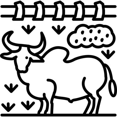 Hayvan çiftliği tarım ikonu - çiftçilik - tarım kategorisi