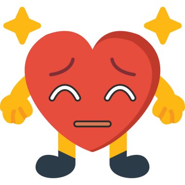 kalp emojisi simgesi düz stil