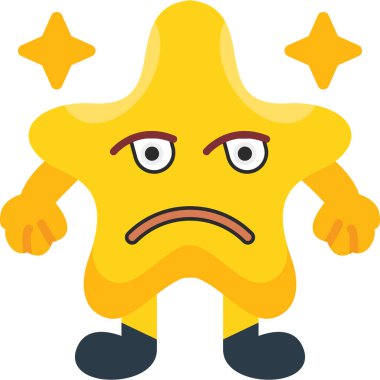 kızgın yıldız simgesi, çizgi film tarzı