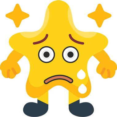 üzgün yıldız simgesi, illüstrasyon, beyaz arkaplan üzerindeki vektör.