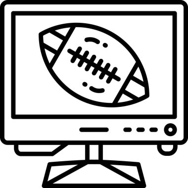 Amerikan futbol ikonu, vektör illüstrasyonu