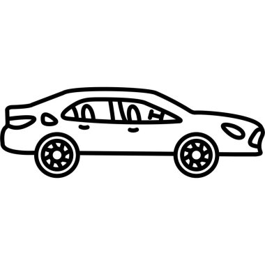 Araç ikonu. Web için araba vektör simgelerinin özet çizimi