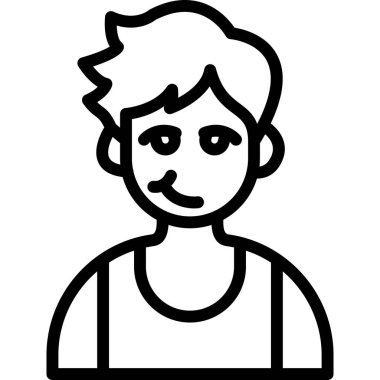 Kıvırcık saçlı avatar karakterli genç bir adam.