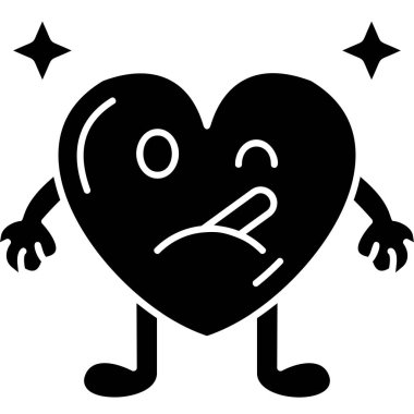 kalp duygu simgesi simgesi katı biçimde