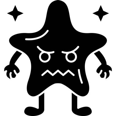 kızgın yıldız simgesi, vektör çizimi beyaz arkaplanda izole edildi