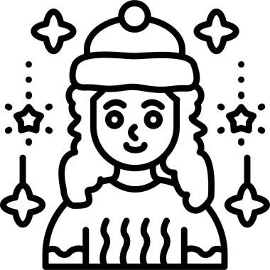 Noel 'de. Web simgesi basit illüstrasyon