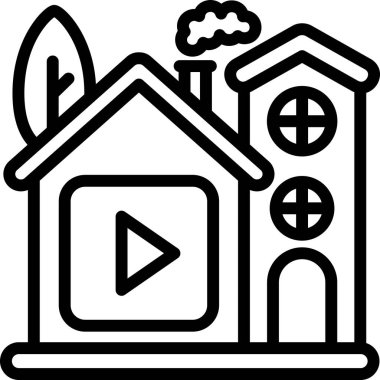 Ev. Web simgesi basit illüstrasyon