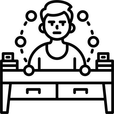 ofis masası simgesi ana hat biçiminde