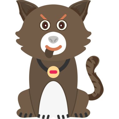 Kızgın yüzlü kızgın bir kedi. vektör illüstrasyonu