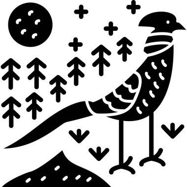 Ormanın ve orman kuşunun vektör çizimi