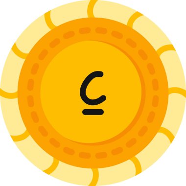 Sikke para birimi simgesi düz biçimli