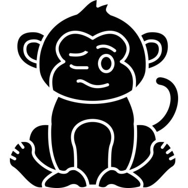 maymun ikon vektör illüstrasyonu