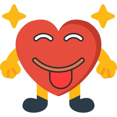 Mutlu kalp karikatürü vektör çizimi