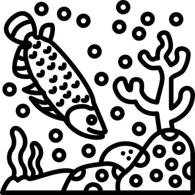 Balık. Web simgesi basit illüstrasyon