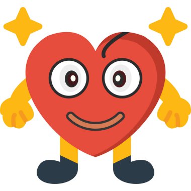 kalp karakter vektör simgesi