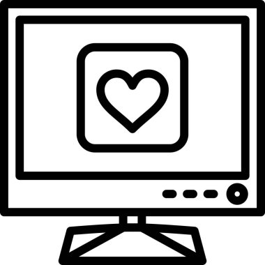 Kalp. Web simgesi basit illüstrasyon