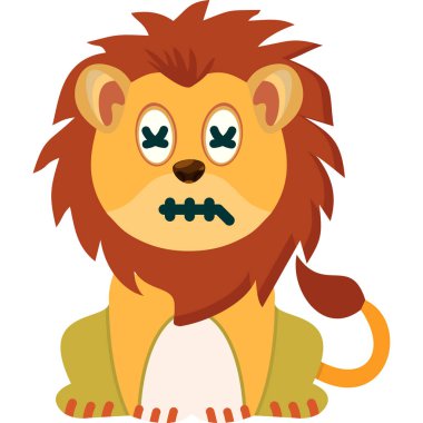 Aslan çizgi film karakteri. vektör illüstrasyonu