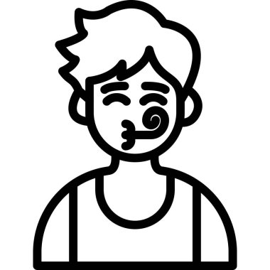 Yüz ve burun ikonu olan adam, taslak tarzı