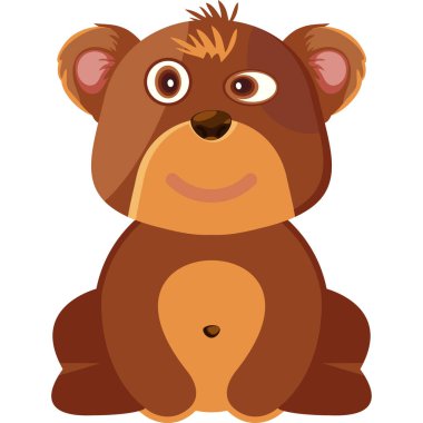 Beyaz arka planda izole edilmiş sevimli çizgi film ayısı. Çizgi film hayvanlarının vektör çizimi.