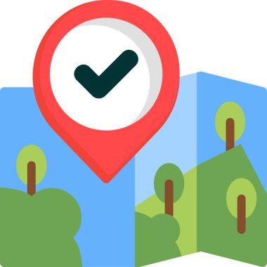 konum haritası gezinme simgesi düz biçimli