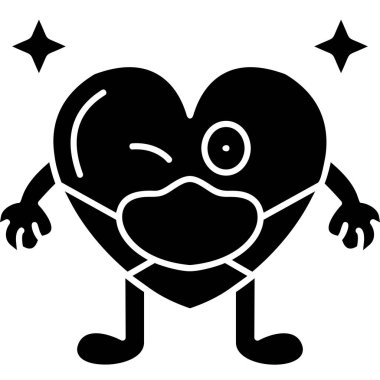 Bir karikatür kalp simgesinin vektör çizimi