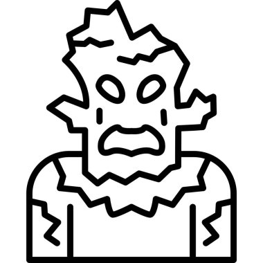 Zombi adam ikonu. Beyaz arkaplanda izole edilmiş web tasarımı için özet zombi adam vektör simgesi