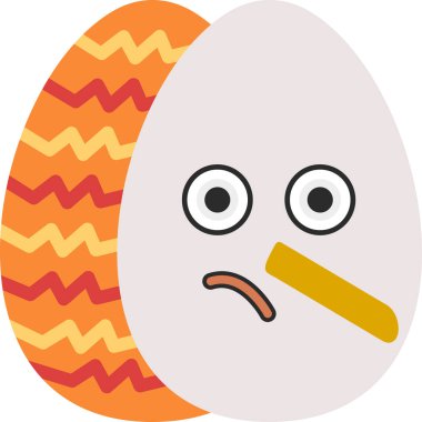 Yüzünde bir ifade olan paskalya yumurtası.