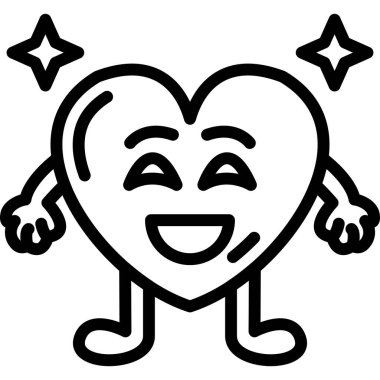 Kalp karikatürünün vektör çizimi