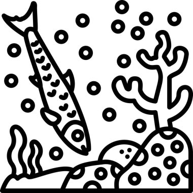 balık simgesi vektör illüstrasyonu