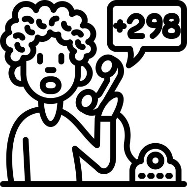 Konuşma balonu ve telefon simgesi olan adam